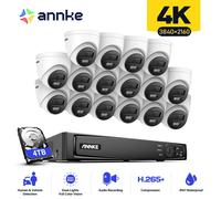 ANNKE-sistema de seguridad de vídeo en red Ultra HD POE, 16 canales, 4K, 8MP, H.265, NVR, con 12x8MP, 30m, cámara IP resistente a la intemperie 16CH 12Pcs Camera