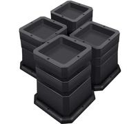 ANNKUT Elevadores cuadrados de muebles de 2,3 o 4 pulgadas, elevadores de cama resistentes para mesa, patas de escritorio, sofá, elevadores de marco de cama ajustables, soporta hasta 6 libras, negro,