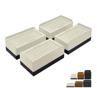 ANNKUT Elevadores de muebles de 1.5 pulgadas, bloques elevadores rectangulares ajustables para cama, sofá, mesa y sofá, soporte resistente de hasta 1.3 libras (paquete de 4, albaricoque)