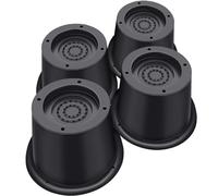 ANNKUT Elevadores redondos de 2 pulgadas, elevadores de cama resistentes para mesa, patas de escritorio, sofá, elevadores de marco de cama ajustables, soporta hasta 6 libras, negro, paquete de 4