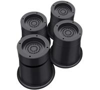 ANNKUT Elevadores redondos para muebles de 5 cm o 7,6 cm, elevadores de cama resistentes para mesa, patas de escritorio, sofá, elevadores de marco de cama ajustables, soporta hasta 6 libras, negro,