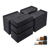 ANNKUT Paquete de 12 elevadores de Cama rectangulares, elevadores de Muebles Ajustables de 4 Pulgadas para Cama, sofá, Mesa y sillas de elevación a 1.5, 3 o 4 Pulgadas, soporta hasta 1.3 Libras (4