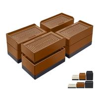 ANNKUT Paquete de 8 elevadores de Cama rectangulares, elevadores de Muebles Ajustables de 3 Pulgadas para Cama, sofá, Mesa y sillas, soporta hasta 1.3 Libras (4 Juegos), Color marrón