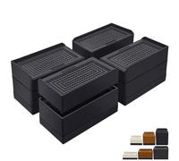 ANNKUT Paquete de 8 elevadores de cama rectangulares, elevadores de muebles ajustables de 3 pulgadas, adecuados para mesa de sofá y sillas de elevación, soporta hasta 1.3 libras (negro)