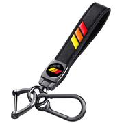 Annloysky Llavero de cuero negro para automóvil, llavero de metal compatible con Toyota TRD Camry RAV4 Corolla, accesorios, llavero de regalo familiar para hombre y mujer
