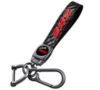 Annloysky, Llavero de metal, cuero y fibra de carbono, compatible con Dodge Challenger Durango SRT 392, accesorios para coche, Negro