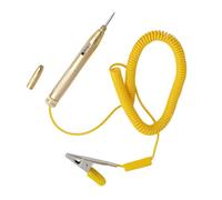 Annlpoy 1pcs comprobador de fusibles coche,probador de circuitos automotriz Tester de Tensión DC 6V 12V 24V,Cable Espiral Extensible, Herramienta Diagnóstico Eléctrico Automotriz, Amarillo