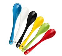 Annlpoy 6 piezas Cuchara de porcelana para huevos, cucharillas postre cucharas cafe cucharillas de té cucharas de postre hueveras cubiertos Cubiertos elegante y robusto para la mesa de desayuno y Más