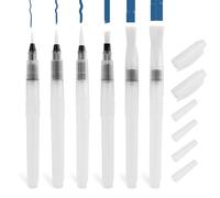 Annlpoy 6 Piezas Pincel Acuarela Pincel con deposito de Agua Pinceles lápices de Acuarela Pinceles Profesionales de Nylon, tamaño 15,5 cm, para Pintar de Viaje, Ligeros y duraderos