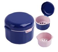 Annlpoy Caja Aparato Dental con Filtrar, Caja Ferula Dental, Caja de Dentaduras Postizas, caja ortodoncia, caja de almacenamiento azul, para aparatos de ortodoncia, dentaduras postizas, cuidado bucal