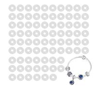 Annlpoy Paquete de 80 topes de goma de silicona transparente para pulseras de abalorios de Cadena de Serpiente, con Cierre de Clip, Espaciadores Ideales para Joyería DIY, Accesorios de Manualidades