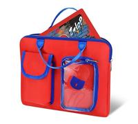 Annmore Bolsa Compatible con LEXIBOOK Ordenador portátil Educativo y bilingüe, Compatible con VTech Genio Máster Bilingüe (Rojo/Azul)