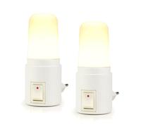 Annmore Luz Nocturna Enchufe para Toda la Casa, 1W 3000K Luz Cálida, para Familia Zonas Comunes, Interruptor, 2 Piezas