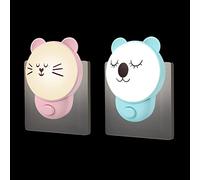 Annmore Luz Nocturna Infantil Enchufe con Botón On/Off Luz Quitamiedos Niños Lámpara Noche Pared para Bebe Dormitorio, Cosas Bebé Recién Nacido Regalo