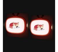 Annmore Luz Nocturna Infantil Enchufe con Sensor de Crepúsculo, 2 Piezas Luz Quitamiedos Bebé Pared Automático, Lampara Noche para Habitación Recién Nacido, Desván y Dormitorio de Niños, Patrón Zorro