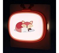 Annmore Luz Nocturna Infantil Enchufe con Sensor de Crepúsculo, Luz Quitamiedos Bebé Pared Automático, Lampara Noche para Dormitorio Loft Escalera Aseo Rincón Pasillo, Patrón Zorro