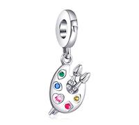 Annmors Abalorios Paleta de Artista de Plata 925 de Primera Ley Colgantes con Circonita Cúbica para Pulseras