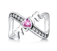 Annmors Charm para pulseras Plata de Ley 925 Infinite Moon Love con Circonita Cúbica para mujeres collares regalo,para mujeres y niñas