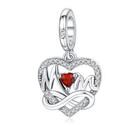 Annmors Charm para pulseras Plata de Ley 925 Moon & Love con Circonita Cúbica para mujeres collares regalo,para mujeres y niñas