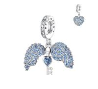 Annmors Charms Abalorios Colgante Cuentas Plata Ley 925 December-Blue Zircon con Circonita Cúbica Compatible Europeo Pulsera Collar,Navidad,San Valentín,día de la madre,regalo para mujeres y niñas