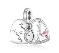 Annmors - Colgante de corazón abuela de plata para pulsera Pandora y collar, regalo para abuela, abuela, día de la abuela, cumpleaños, Navidad, mujer