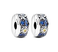 Annmors Sun Star Clips Charms Abalorios Colgante Cuentas Plata Ley 925 con Circonita Cúbica Compatible Europeo Pulsera Collar,Navidad,San Valentín,día de la madre,regalo para mujeres y niñas 2 piezas