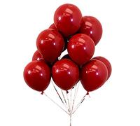 AnnoDeel - 50 globos de látex de rubí rojo de 25,4 cm, redondos, gruesos, de rubí y doble látex, para novia, boda, San Valentín, fiesta, decoración