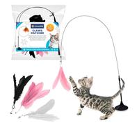 AnnonPet Claw Catcher - Juego interactivo para gatos con ventosa, 4 plumas de repuesto | Juegos estimulantes para gatos, juguete interactivo con varita