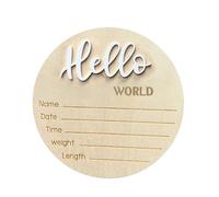 Announcement Sign, 15x15x0.3cm Signs | Wooden Welcome Sign Birth Name