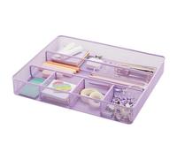 Annova Bandeja organizadora de cajones de escritorio para organización de oficina, malla de metal, accesorios y suministros de oficina (Light Purple)