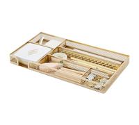 Annova Bandeja organizadora de cajones de escritorio para organización de oficina, malla de metal, accesorios y suministros de oficina (Gold)