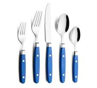 ANNOVA Juego de Cubiertos 20 Piezas Acero Inoxidable Mango de Color con Remache/Cubiertos Estilo Retro (Blue25, 20 Pieces)