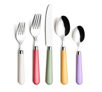 ANNOVA Juego de Cubiertos 20 Piezas Cubiertos de Acero Inoxidable Mango de Color Cubiertos (mezcla sólida, 20 Pieces)