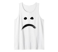 Annoyed Sad Face - Minimal Black Drawing Camiseta sin Mangas