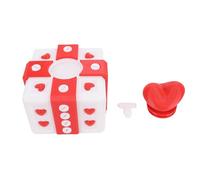 Annoying Gift Box with Screws, 3D Printed Funny Prank Present Box, 3.94in Funny Desktop Ornaments for Xmas Birthday Office Desktop Ornaments (Red White)