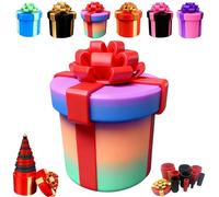 Annoying Nested Screw Gift Box,10 Layer Reusable Prank Gift Boxes,3D Printed Nested Gag Gifts Wrapping Box,for Birthday,Christmas & Fun Party Game (Rainbow)