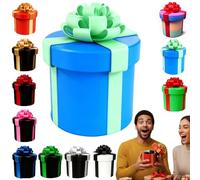 Annoying Nested Screw Gift Box, Caja de regalo de relleno de plata y reutilizable, regalo de regalo para cumpleaños, Navidad y diversión juego (Blue-Green)