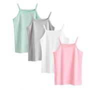 Anntry 2-8 Años Niñas Colores Sólidos Camisas de Suave Camisas 4 Pack Niños Cómodos Camisetas Sin Mangas Respirables