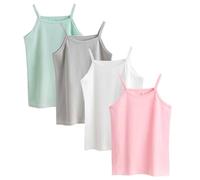 Anntry 2-8 Años Niñas Colores Sólidos Camisas de Suave Camisas 4 Pack Niños Cómodos Camisetas Sin Mangas Respirables