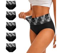 Anntry Braguitas de Cintura Alta para Mujer, Calzoncillos de algodón para Mujer, Ropa Interior de Cobertura Completa, Bragas Transpirables Suaves, Paquete de 5
