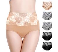 Anntry Braguitas de Cintura Alta para Mujer, Calzoncillos de algodón para Mujer, Ropa Interior de Cobertura Completa, Bragas Transpirables Suaves, Paquete de 5