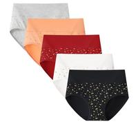 Anntry Braguitas de Cintura Alta para Mujer, Calzoncillos de algodón para Mujer, Ropa Interior de Cobertura Completa, Bragas Transpirables Suaves, Paquete de 5 (Color-2, M)