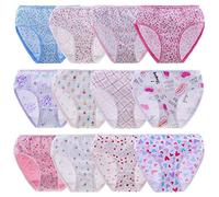 Anntry Niños Paquete Aleatorias de 12 Calzoncillos Calzoncillos cómodos y Suaves Ropa Interior de algodón Niñas pequeñas Bragas Surtidas 2-12 años (F2-Bragas-aleatorias 12 Piezas, 3-4 años)