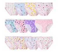 Anntry Niños Paquete Aleatorias de 12 Calzoncillos Calzoncillos cómodos y Suaves Ropa Interior de algodón Niñas pequeñas Bragas Surtidas 2-12 años