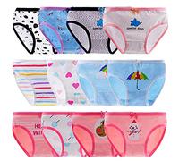 Anntry Niños Paquete de 12 Calzoncillos Calzoncillos cómodos y Suaves Ropa Interior de algodón Niñas pequeñas Bragas Surtidas 2-12 años (Color-7, 2-4 Años)