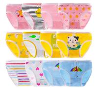 Anntry Niños Paquete de 12 Calzoncillos Calzoncillos cómodos y Suaves Ropa Interior de algodón Niñas pequeñas Bragas Surtidas 2-12 años (Color-3, 4-6 años)