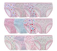 Anntry Niños Paquete de 12 Calzoncillos Calzoncillos cómodos y Suaves Ropa Interior de algodón Niñas pequeñas Bragas Surtidas 2-12 años (Estilo-1, 12-14 años)