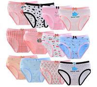 Anntry Niños Paquete de 12 Calzoncillos Calzoncillos cómodos y Suaves Ropa Interior de algodón Niñas pequeñas Bragas Surtidas 2-12 años