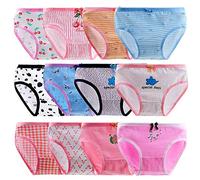 Anntry Niños Paquete de 12 Calzoncillos Calzoncillos cómodos y Suaves Ropa Interior de algodón Niñas pequeñas Bragas Surtidas 2-12 años (Color-1, 8-10 años)