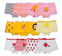 Anntry Niños Paquete de 12 Calzoncillos Suaves y cómodos Algodón Ropa Interior Niñas Surtidas Boyshort Bragas 2-10 años (6-8 años, Color-4)